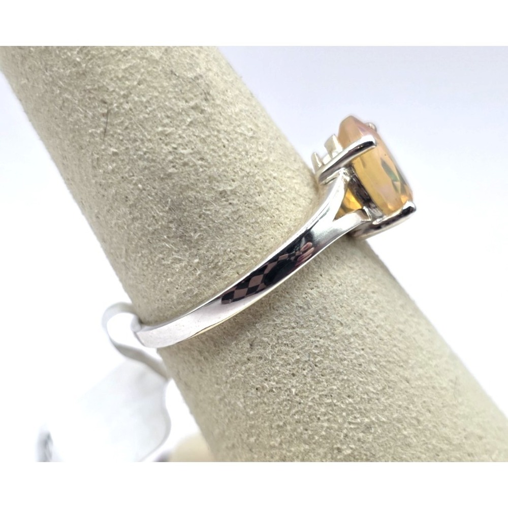 Fire Opal Ring Size‎ 7.75 Teardrop Handmade Sterling Silver 925 Split Shank NWT - Picture 4 of 9